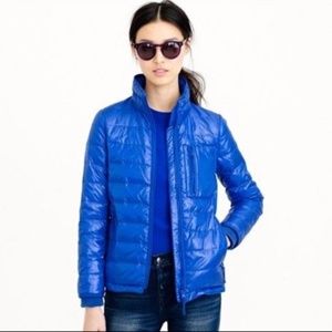NWT J CREW Lightweight Puffer Jacket XXS $188 BLUE